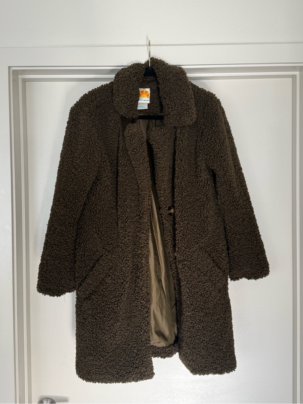 C&C California Olive Green Teddy Faux Shearling Coat L